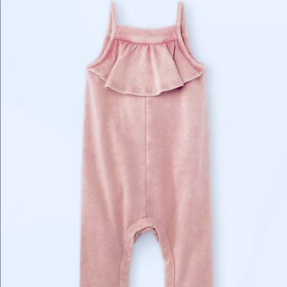 NWT Grayson Mini Baby Toddler Girls' Ruffle Front Strappy Romper, Pink, Size 24M